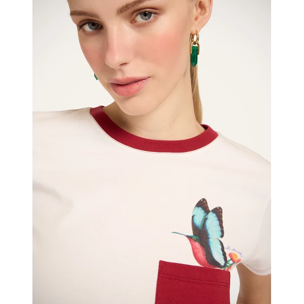La DoubleJ High Vibe Tee in Butterbird White | T-shirts | Coveti