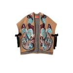 La DoubleJ In My Power Knit Scarf Cape in Alchemy Light Blue, Burgundy, and Camel | Jackets | Coveti