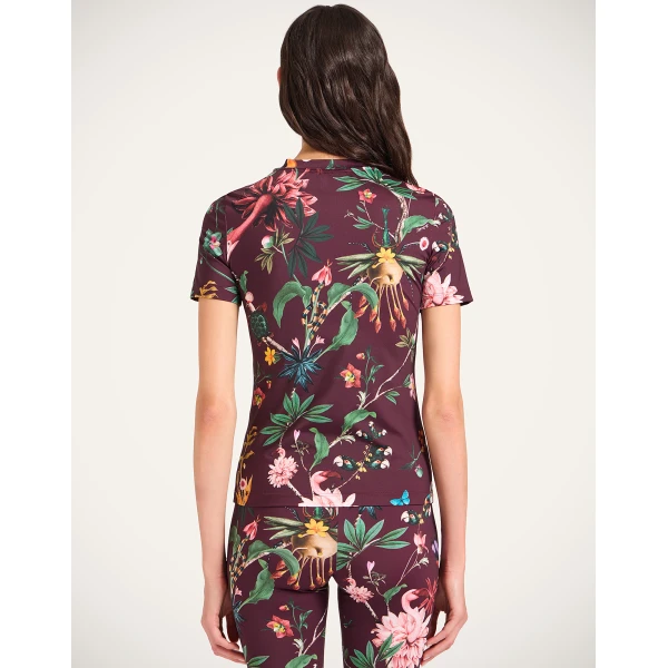 La DoubleJ Jazzercize T-Shirt in Zooflora Burgundy | T-shirts | Coveti