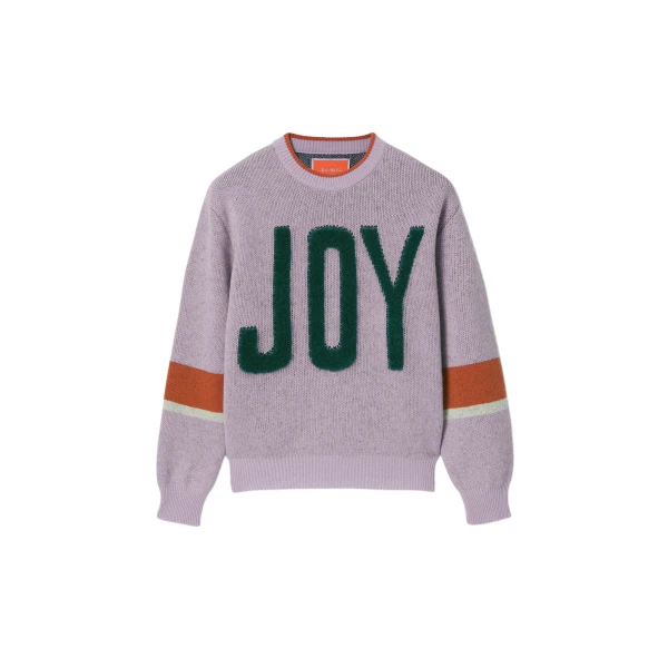 Joy Sweater in Color Block Lilac & Green