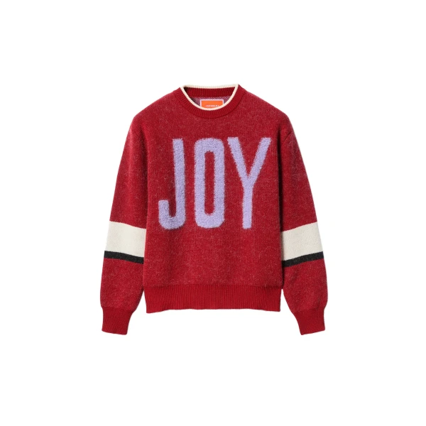 La DoubleJ Joy Sweater in Color Block Red & Lilac