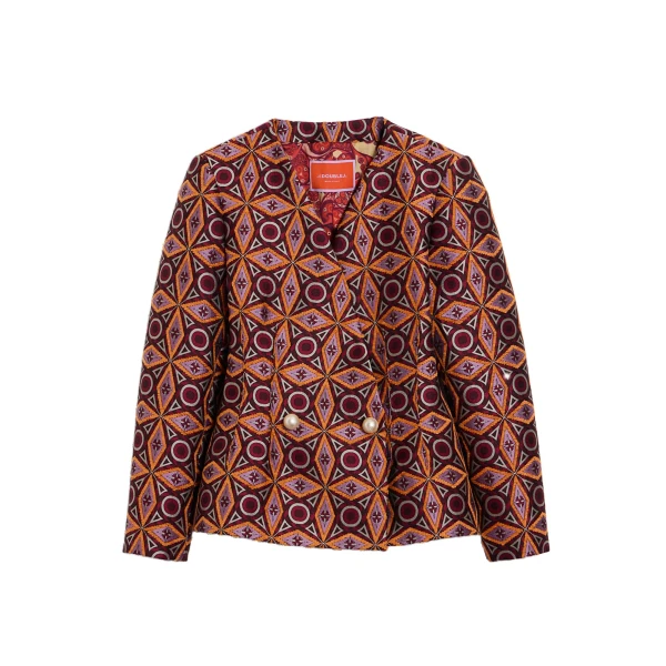 La DoubleJ La Milanese Jacket in Diamond Blue Petrol at Coveti