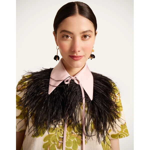 La DoubleJ La Scala Collar in Black Duchesse at Coveti
