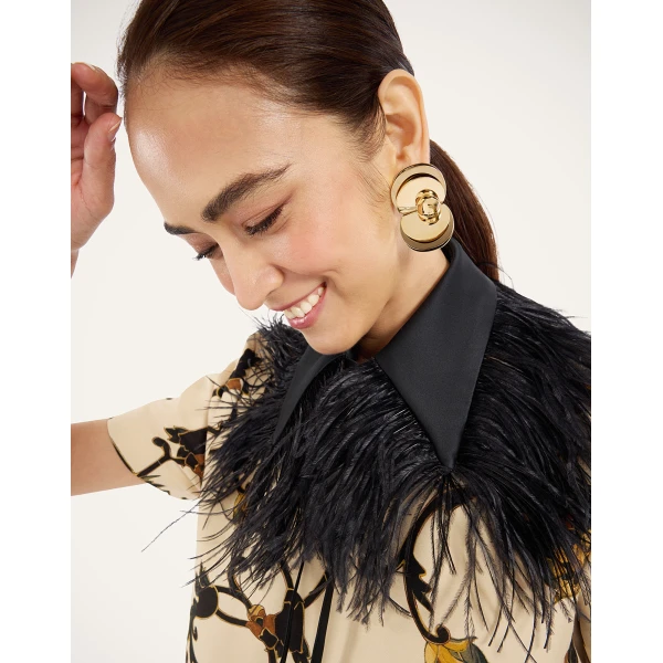 La DoubleJ La Scala Collar in Black Techno Duchesse at Coveti