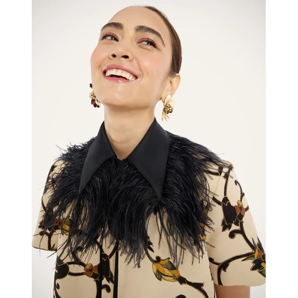 La DoubleJ La Scala Collar in Black Techno Duchesse at Coveti