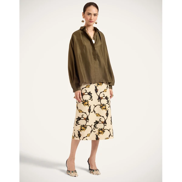 La DoubleJ La Scala Shirt in Moss Green, view 4