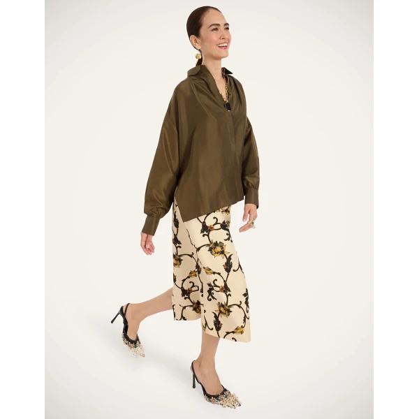 La DoubleJ La Scala Shirt in Moss Green, view 6