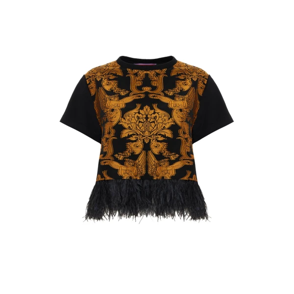 La Scala Tee in Cherubs Black