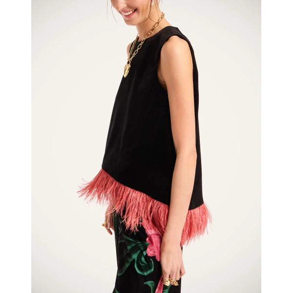 La DoubleJ La Scala Top in Black | Tops | Coveti