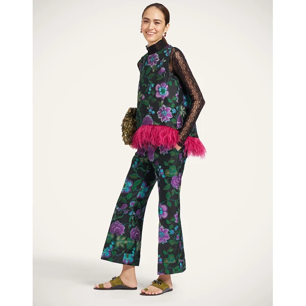 La DoubleJ La Scala Top in Botanical Black at Coveti