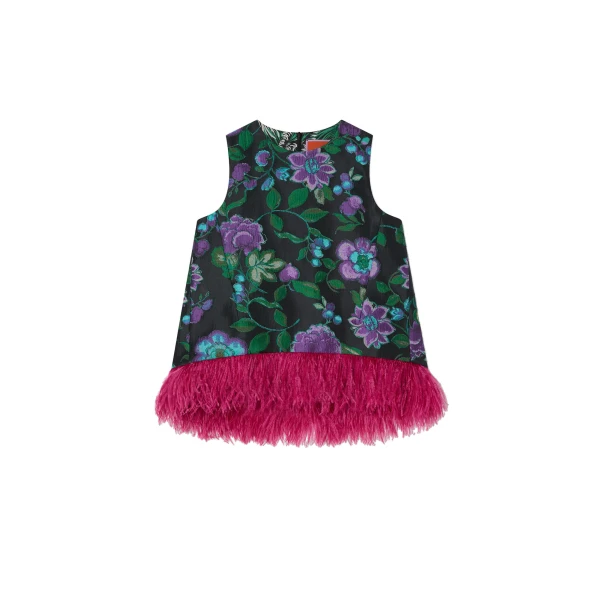 La DoubleJ La Scala Top in Botanical Black at Coveti