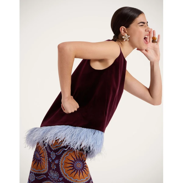 La DoubleJ La Scala Top in Burgandy | Tops | Coveti