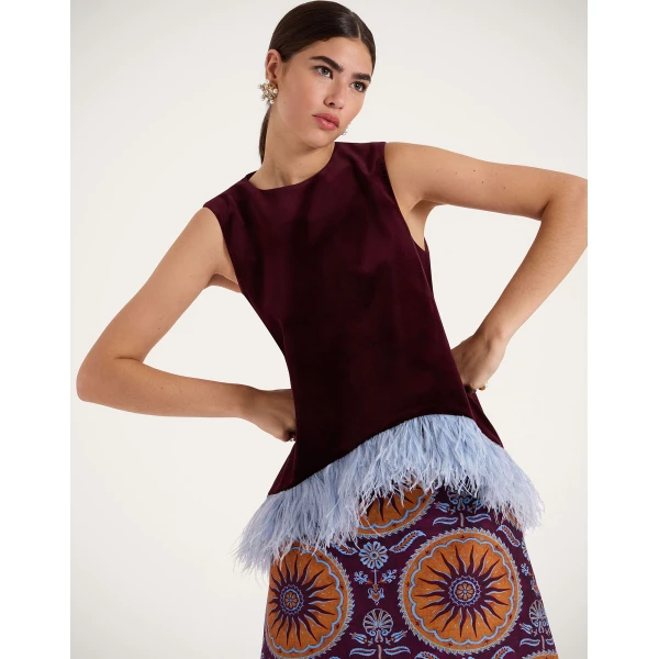 La DoubleJ La Scala Top in Burgandy | Tops | Coveti