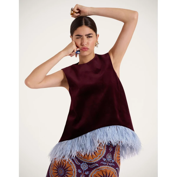 La DoubleJ La Scala Top in Burgandy | Tops | Coveti