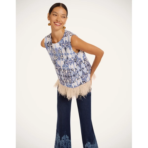 La DoubleJ La Scala Top in Cocoon Blue | Tops | Coveti
