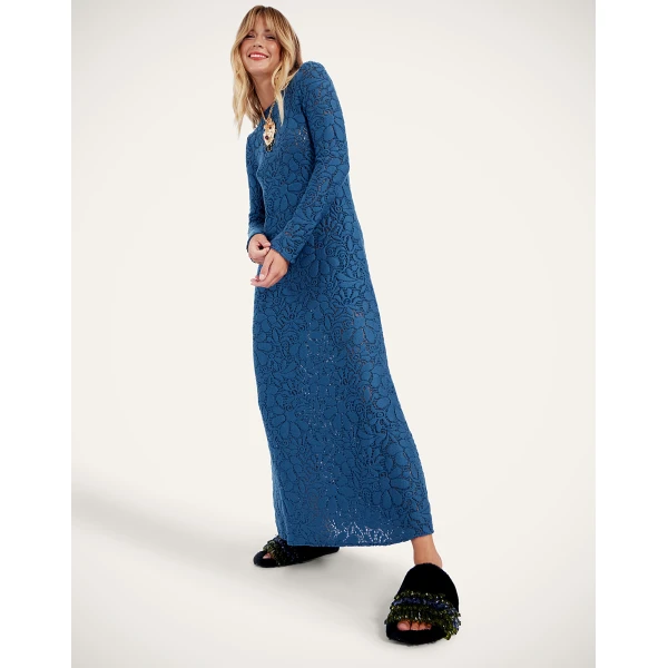 La DoubleJ Lacey Long Sleeve Swing Dress in Blue | Maxi Dresses | Coveti