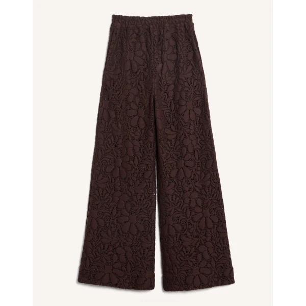 La DoubleJ Lacey Palazzo Pants in Chocolate at Coveti