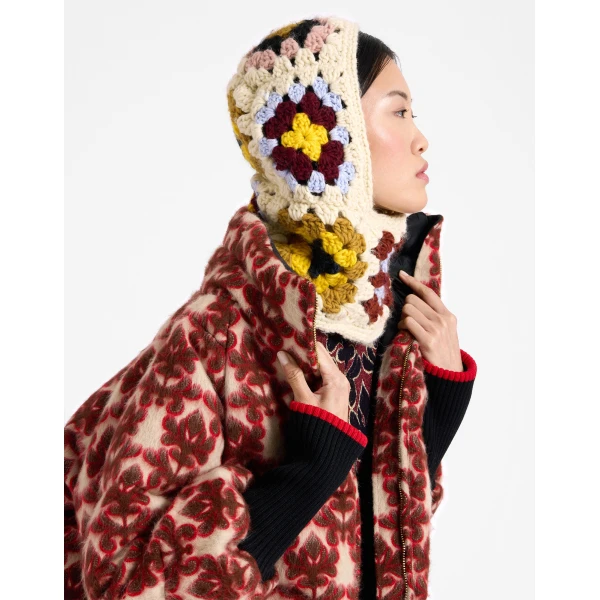 La DoubleJ Lacey Snood in Flower Tile Ivory, view 2