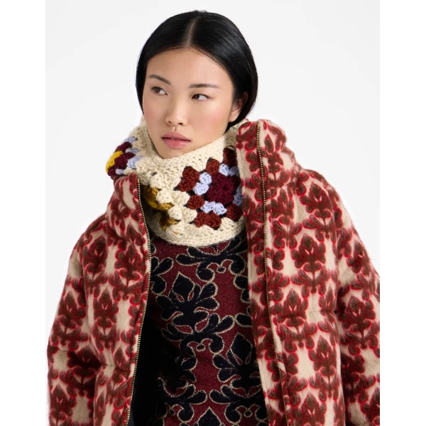 La DoubleJ Lacey Snood in Flower Tile Ivory, view 3
