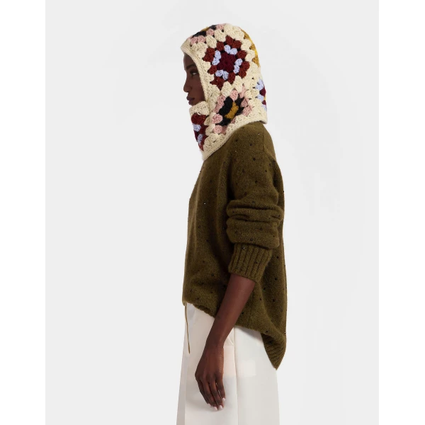 La DoubleJ Lacey Snood in Flower Tile Ivory, view 5