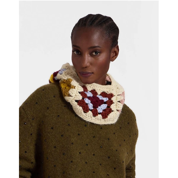 La DoubleJ Lacey Snood in Flower Tile Ivory, view 6