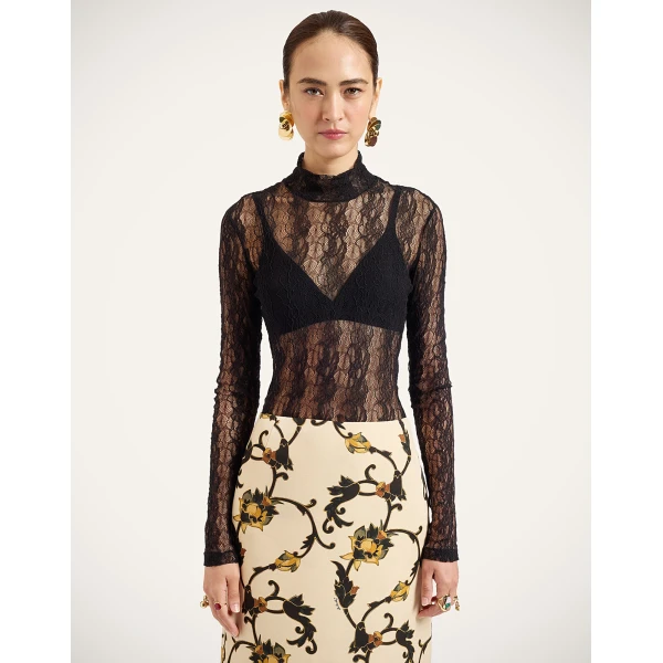 La DoubleJ Lacey Turtleneck in Black at Coveti