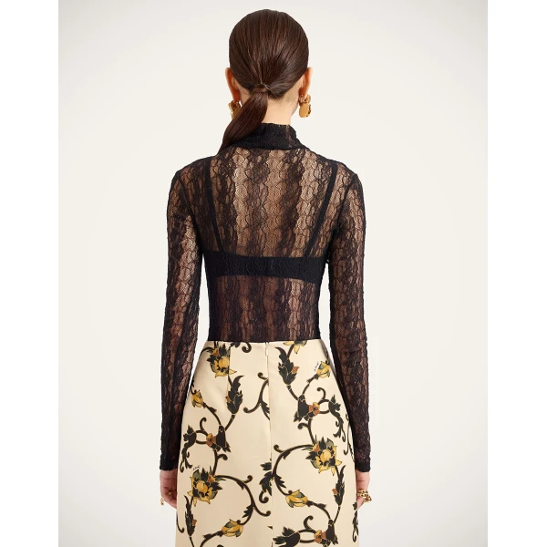 La DoubleJ Lacey Turtleneck in Black at Coveti
