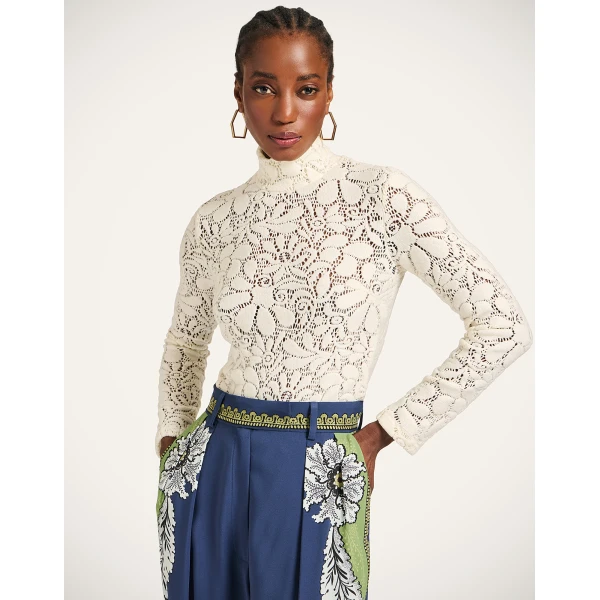 La DoubleJ Lacey Turtleneck in Off White | Tops | Coveti