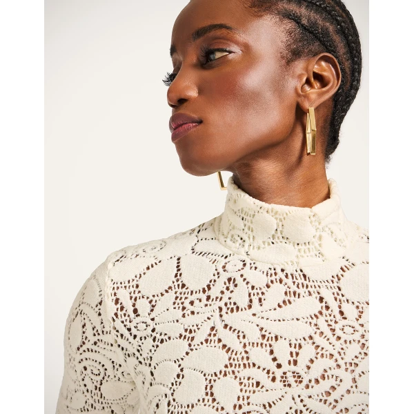 La DoubleJ Lacey Turtleneck in Off White | Tops | Coveti