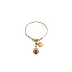 La DoubleJ Lady Scarab Bangle in 24K Gold Plate & Rhinestone | Bracelets | Coveti
