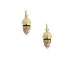 La DoubleJ Lantern Earrings in 24K Gold Plate & Crystal Embroidery