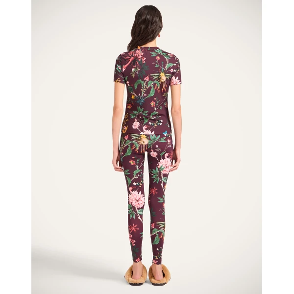 La DoubleJ Leggings in Zooflora Burgundy, view 3
