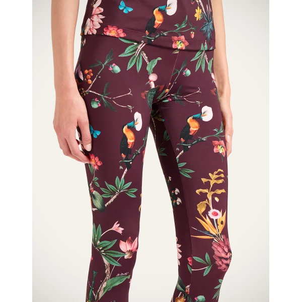 La DoubleJ Leggings in Zooflora Burgundy, view 4