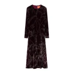La DoubleJ Long Sleeve Swing Dress in Bamboo Burgundy