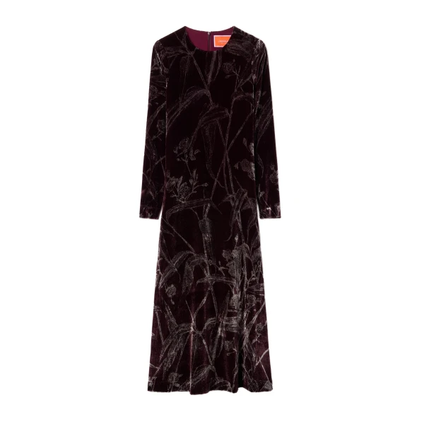 La DoubleJ Long Sleeve Swing Dress in Bamboo Burgundy