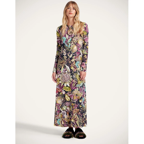 La DoubleJ Long Sleeve Swing Dress in Fun-Gi Green | Maxi Dresses | Coveti