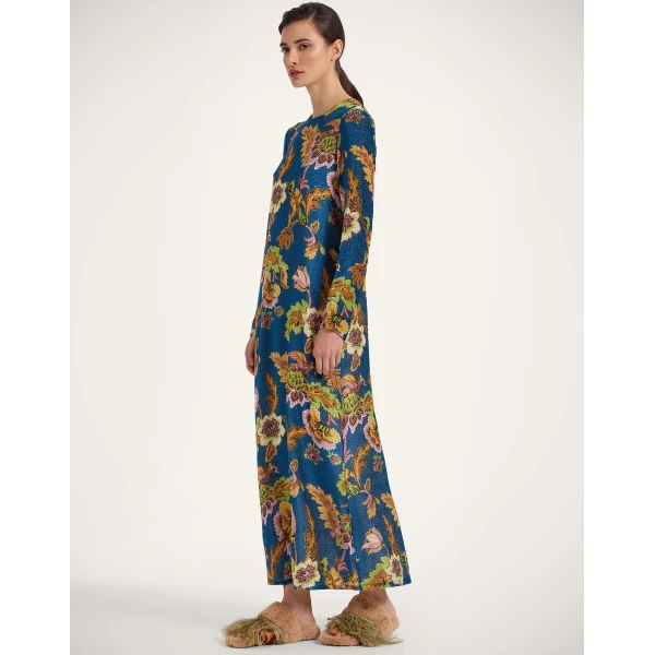La DoubleJ Long Sleeve Swing Dress in Lark Blue, view 2