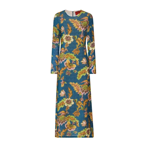 La DoubleJ Long Sleeve Swing Dress in Lark Blue