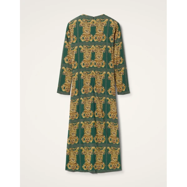 La DoubleJ Long Sleeve Swing Dress in Tiger Tiles, view 4