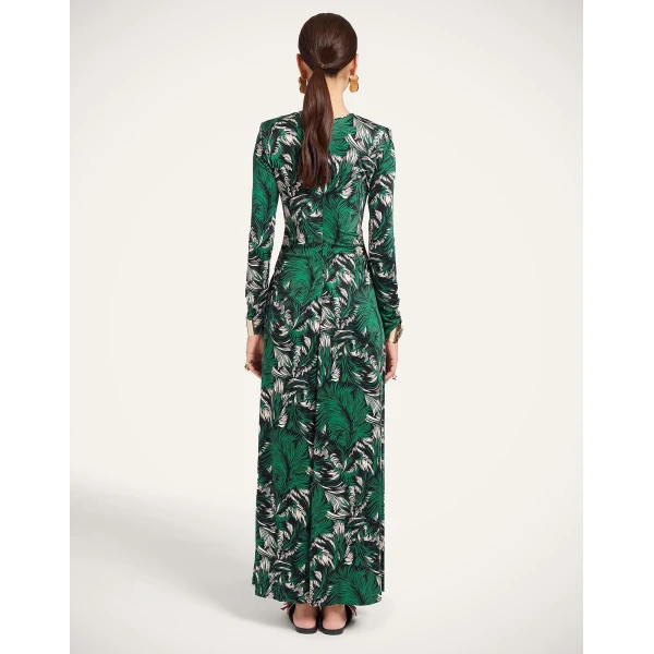 La DoubleJ Long Sleeves Angelica Dress in Quill Green at Coveti