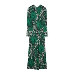 La DoubleJ Long Sleeves Angelica Dress in Quill Green at Coveti