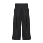 La DoubleJ Loose Pants in Black Wool Satin | Pants | Coveti