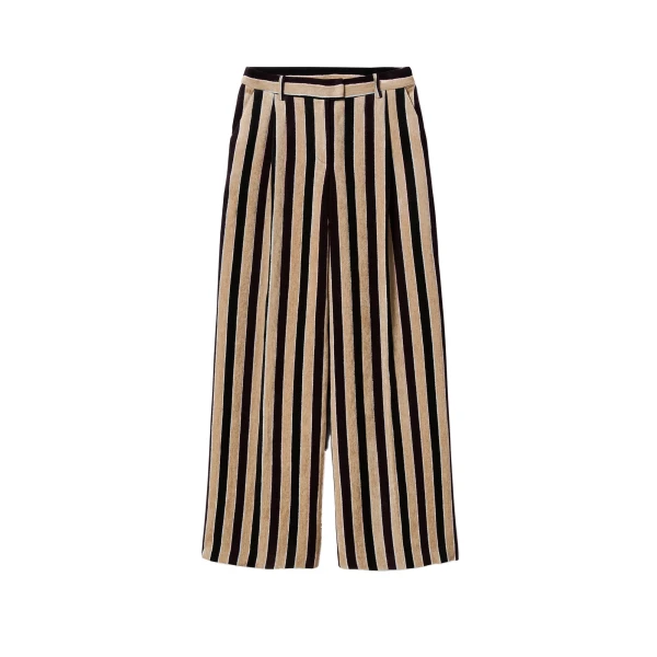La DoubleJ Loose Pants in Stripes Light Beige | Pants | Coveti
