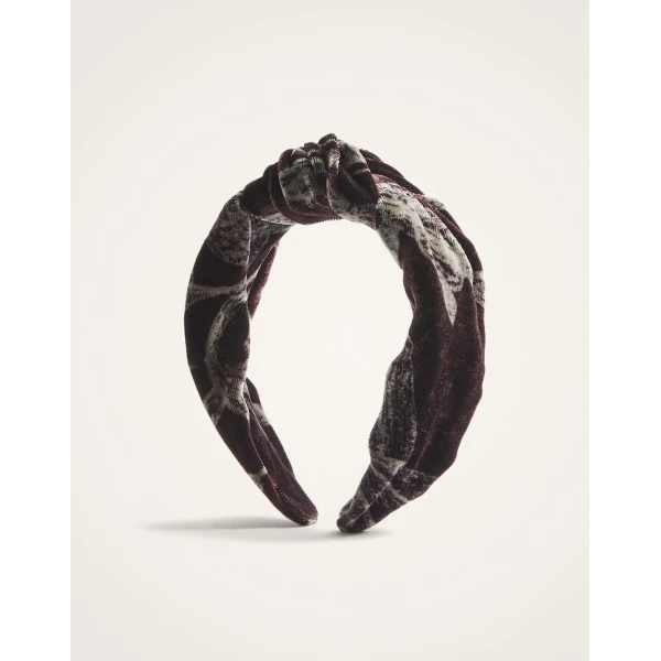 La DoubleJ Love Knot Headband in Bamboo Burgundy, view 3