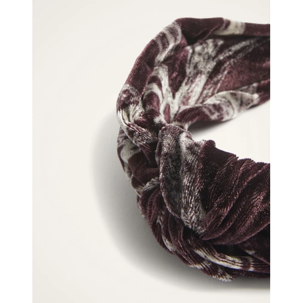 La DoubleJ Love Knot Headband in Bamboo Burgundy, view 4