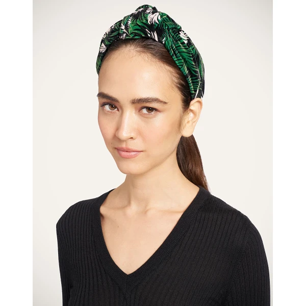 La DoubleJ Love Knot Headband in Quill Green, view 2