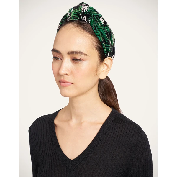 La DoubleJ Love Knot Headband in Quill Green, view 3