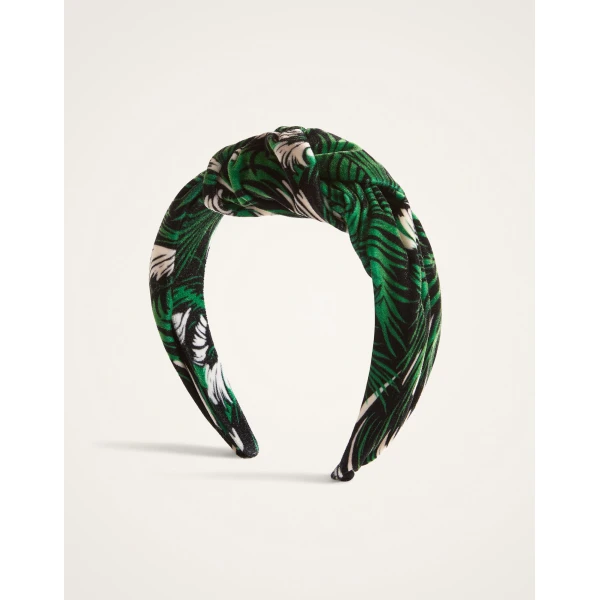 La DoubleJ Love Knot Headband in Quill Green, view 4