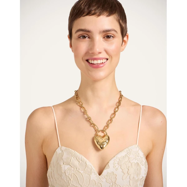 La DoubleJ Love Star Necklace in 24K Gold Plate & Swarovski Crystals, view 2