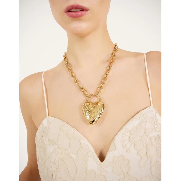 La DoubleJ Love Star Necklace in 24K Gold Plate & Swarovski Crystals, view 3